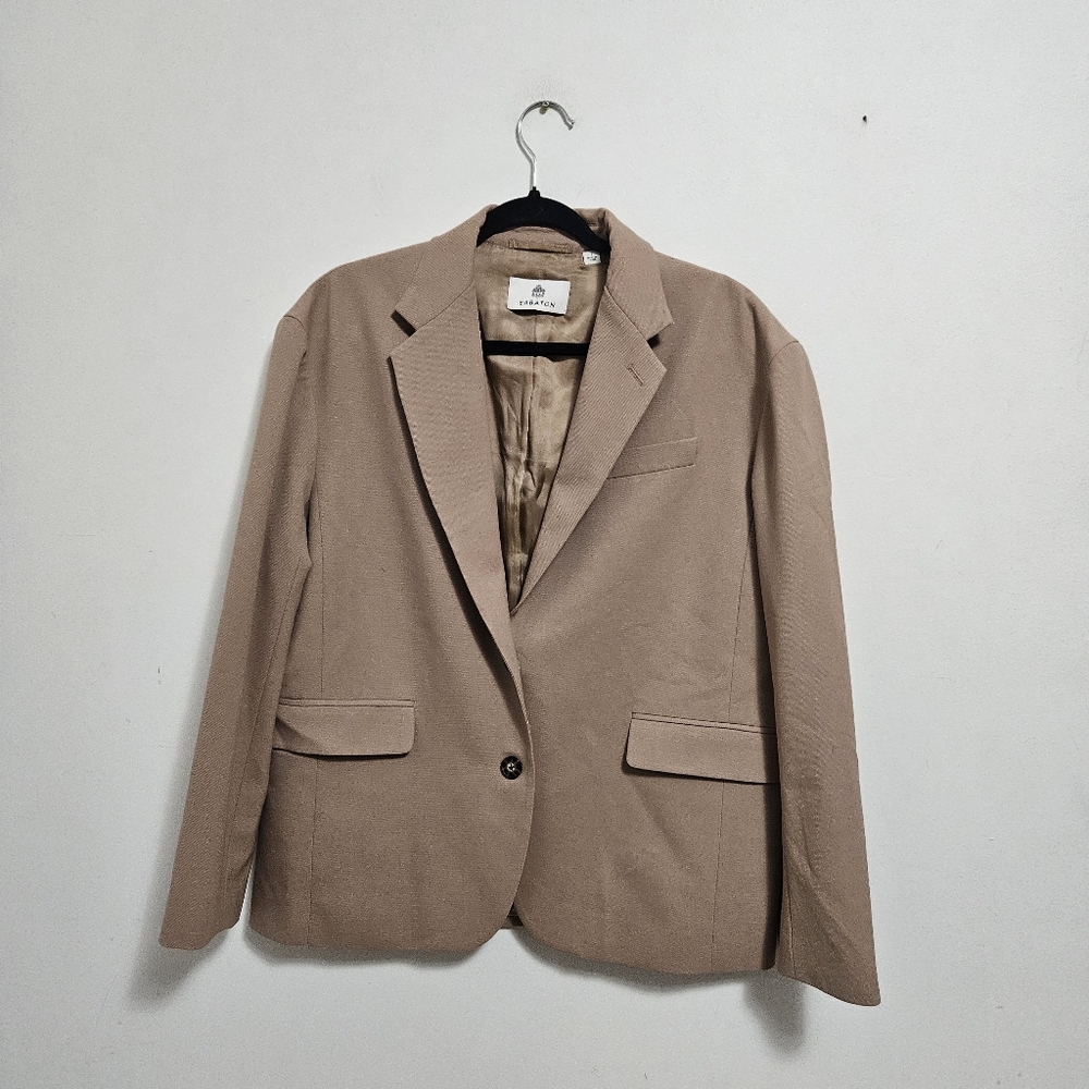 SOLD Aritzia Babaton Vogue Oversized City Wool Blazer Sz 1 S/M Camel - Picture 3 of 16